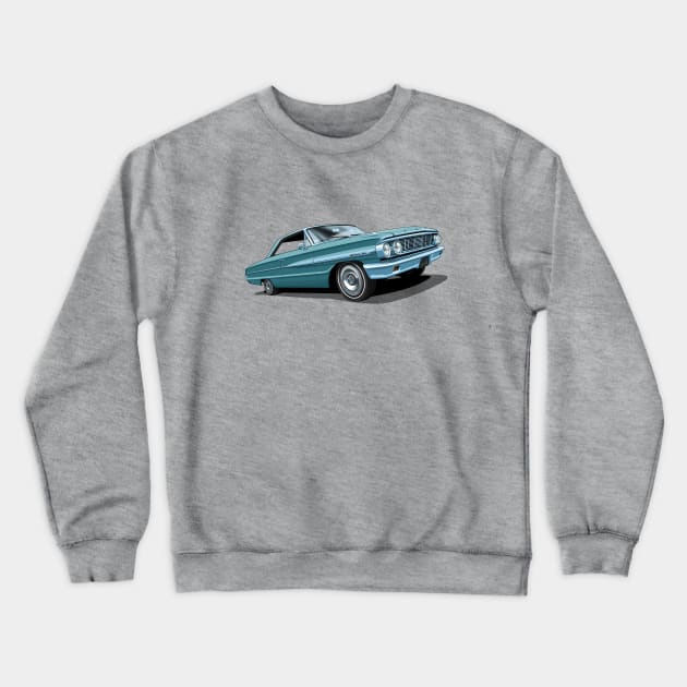 1964 Ford Galaxie 500 in dynasty green Crewneck Sweatshirt by candcretro